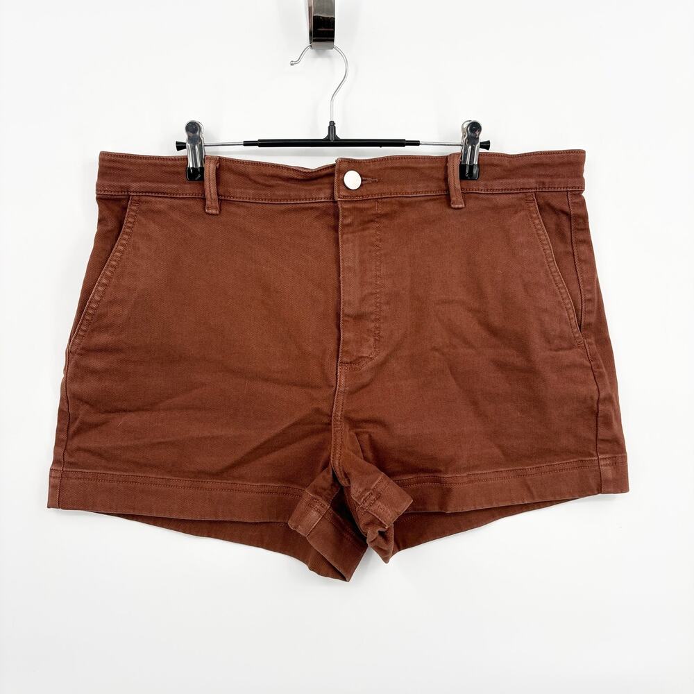 Everlane Size 16 The Cotton Twill Jean Shorts Rust Brown Denim 2.5" Inseam